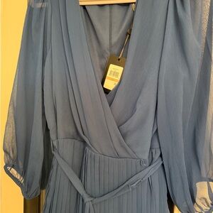 DKNY Blue Pleated Dress NWT